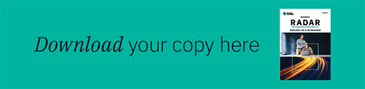 "Download your copy here" of the full Radar Report, showing an image of the report cover.