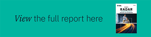 "View the full report" with a picture of the Radar report cover